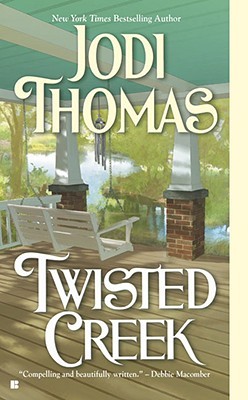 Front porch with bench swing book cover of twisted creek by jodi thomas