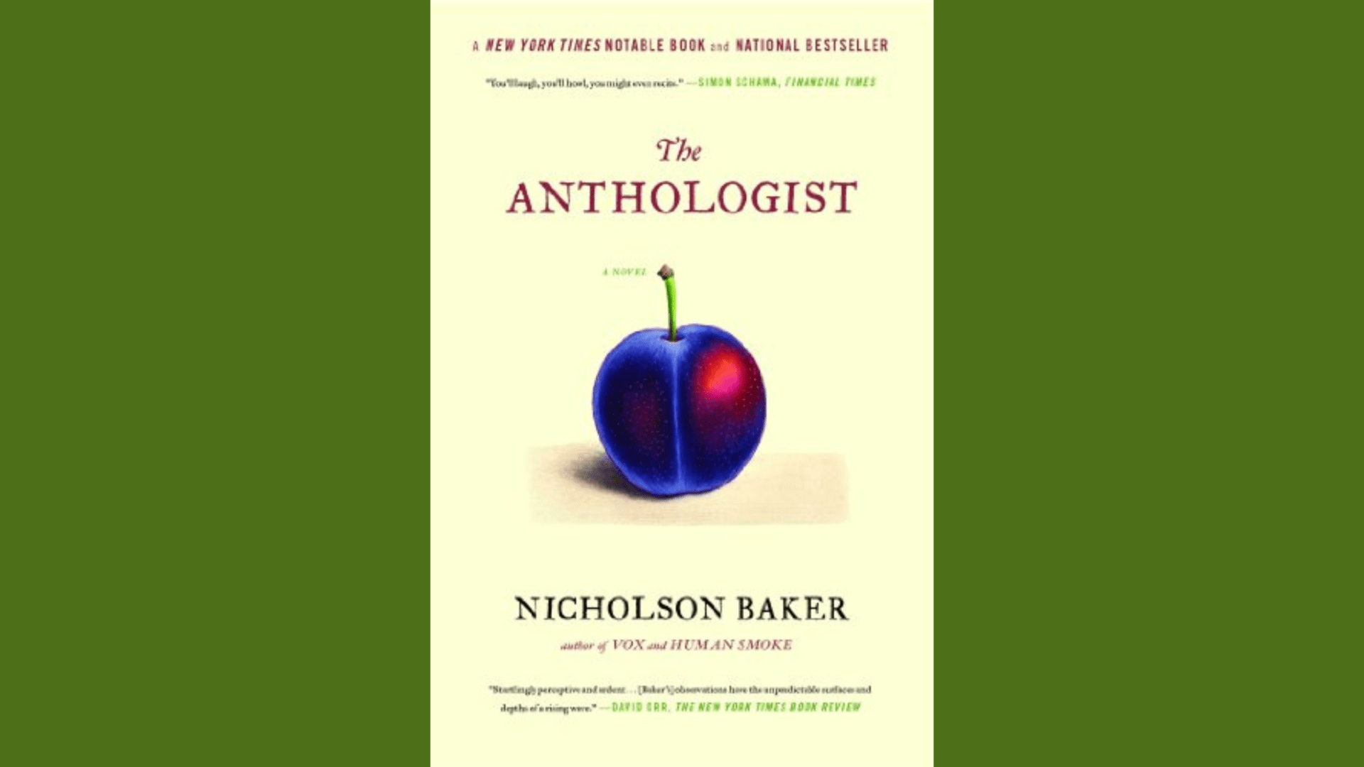 Book Cover for The Anthologist by Nicholson Baker