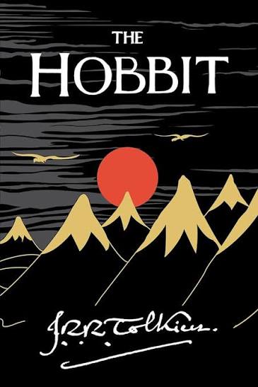Book cover for the book "The Hobbit" by J. R. R. Tolkien.